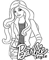 Stylish Barbie coloring page
