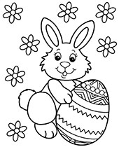 Free Easter coloring page with a bunny