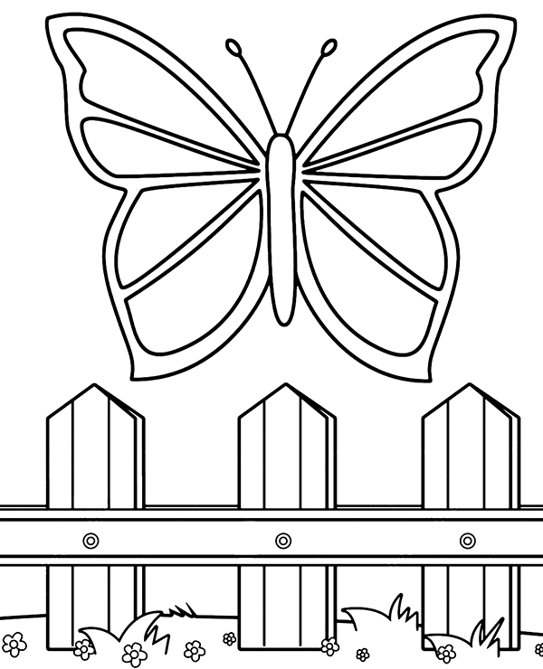 Nice butterfly coloring page for kids