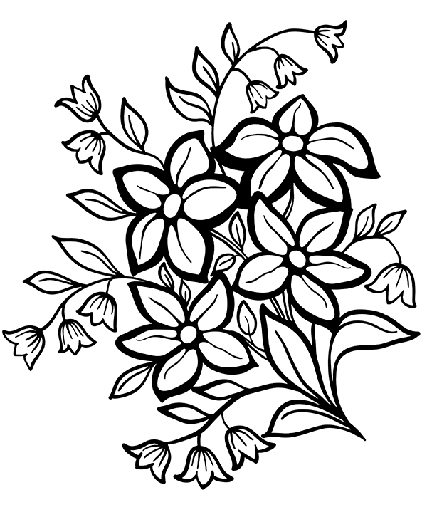 Printable flowers coloring picture