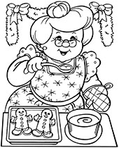 Granny in the kitchen coloring sheet