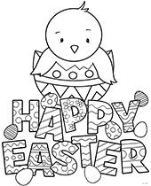 Cute Easter coloring page for a kid