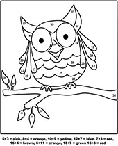 Owl to color by number