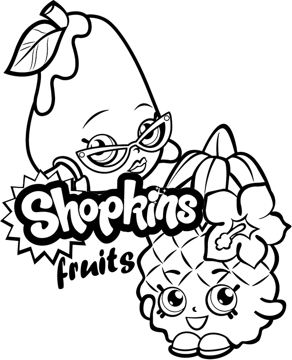 Unique Shopkins fruits coloring page