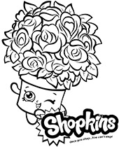 Shopkins bouquet coloring page for girls
