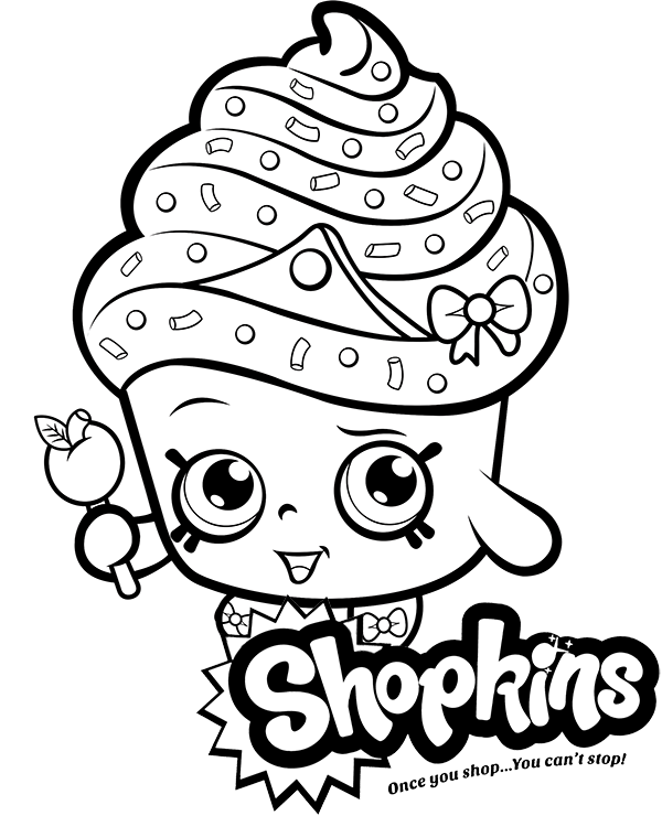 Printable cupcake Shopkins coloring page ...