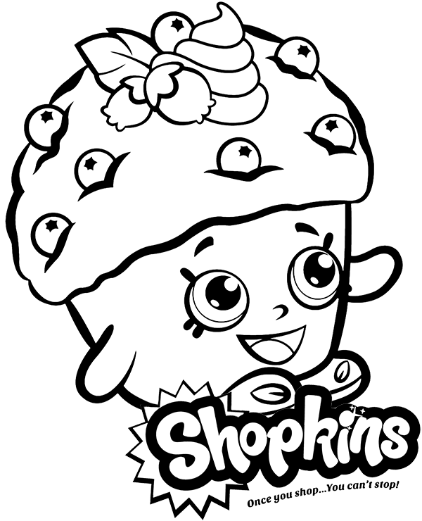 Mini muffin coloring page for girls