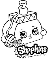 Shopkins toy on coloring page for a girl