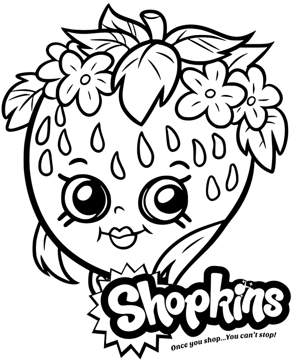 Strawberry Kiss Shopkins coloring page