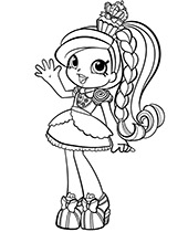 Free Kristea coloring page for girls with shoppie