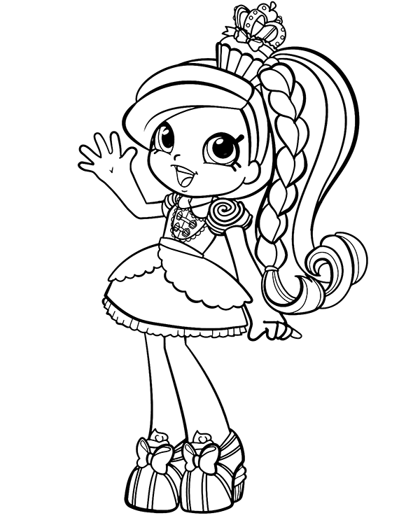Shoppie Kristea coloring page for girls