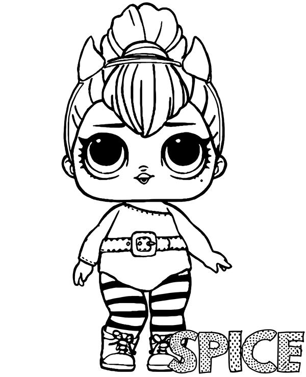 Printable Spice doll LOL Surprise to color