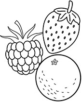A miniature of a coloring page with fruits
