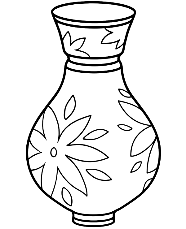 An empty vase for flowers coloring page