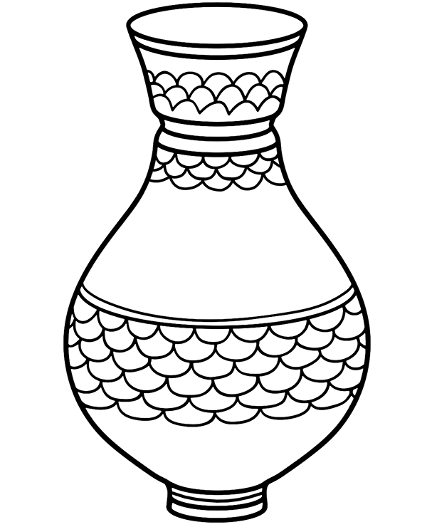 Printable vase coloring picture