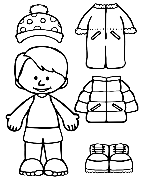 Spring Clothes Coloring Pages