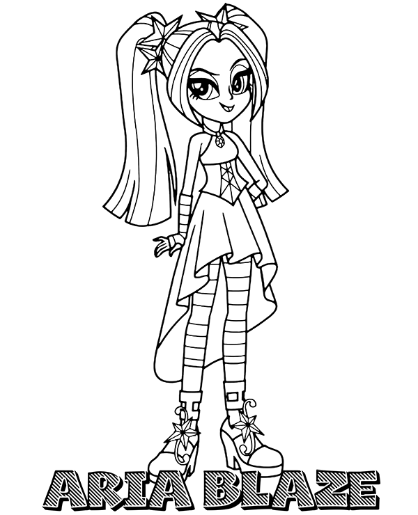 Aria Blaze coloring page for girls