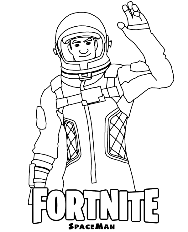 Fortnite coloring page with Spaceman skin