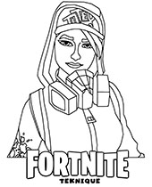 Fortnite Teknique coloring page to print