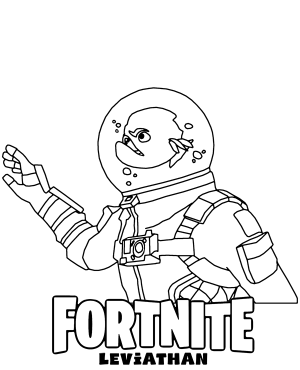 Fortnite coloring page Leviathan skin