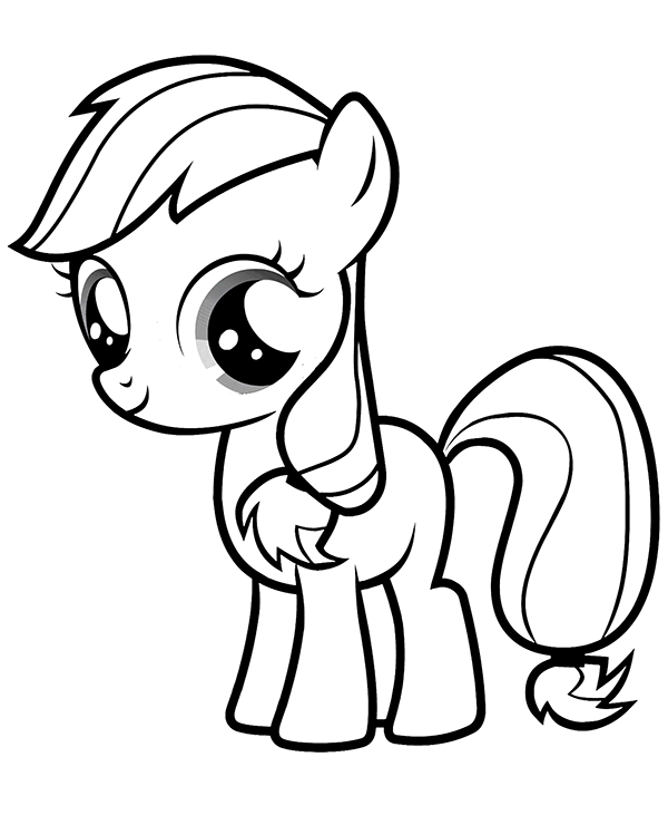 Simple little pony coloring page for girls