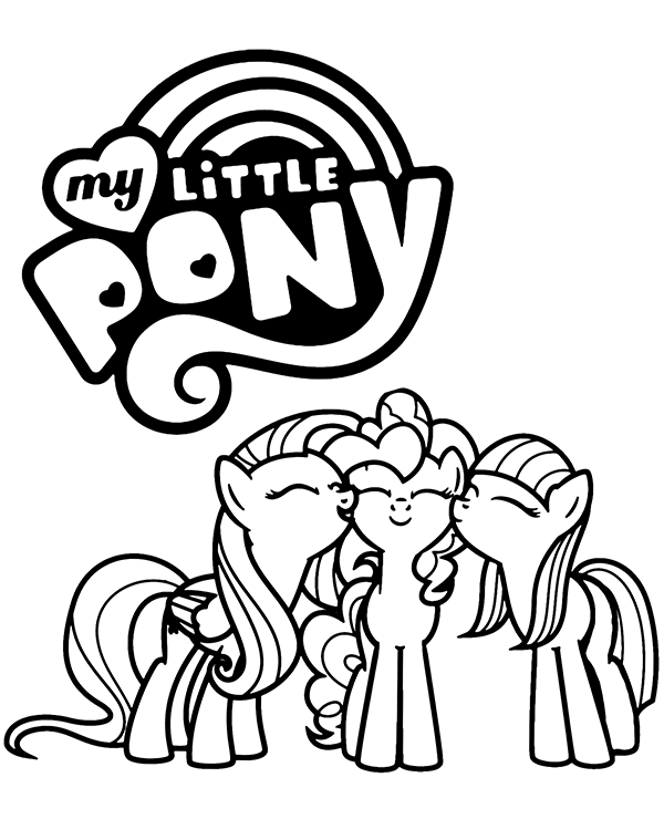 My Little Pony logo and three ponies