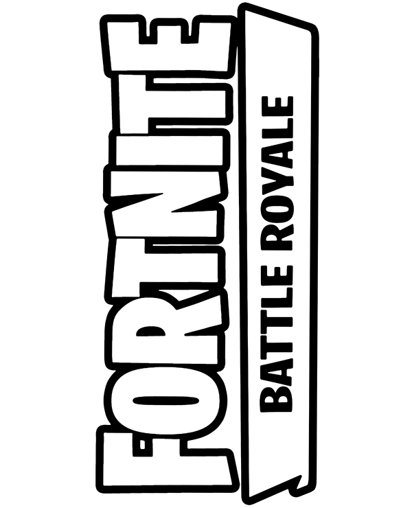 Vertical Fortnite logo coloring page