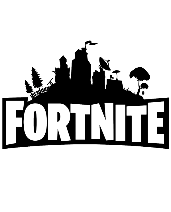 Simple Fortnite logo coloring page