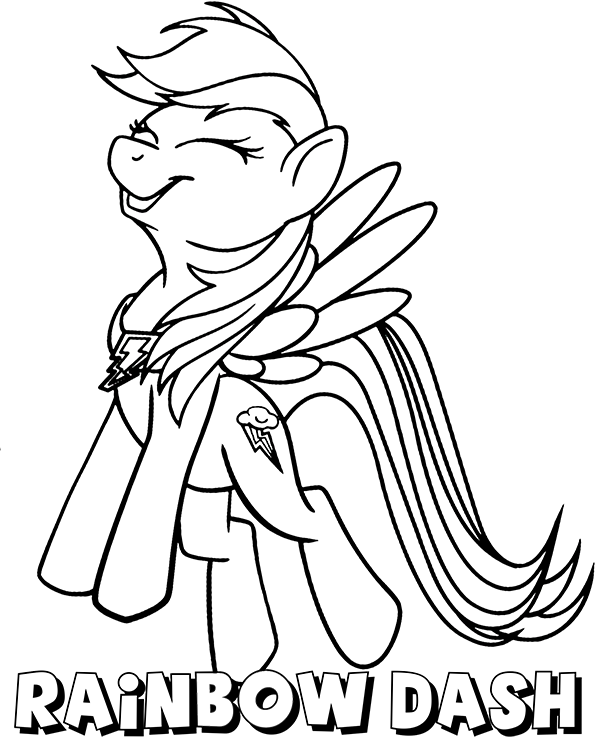 Rainbow Dash coloring page for girls