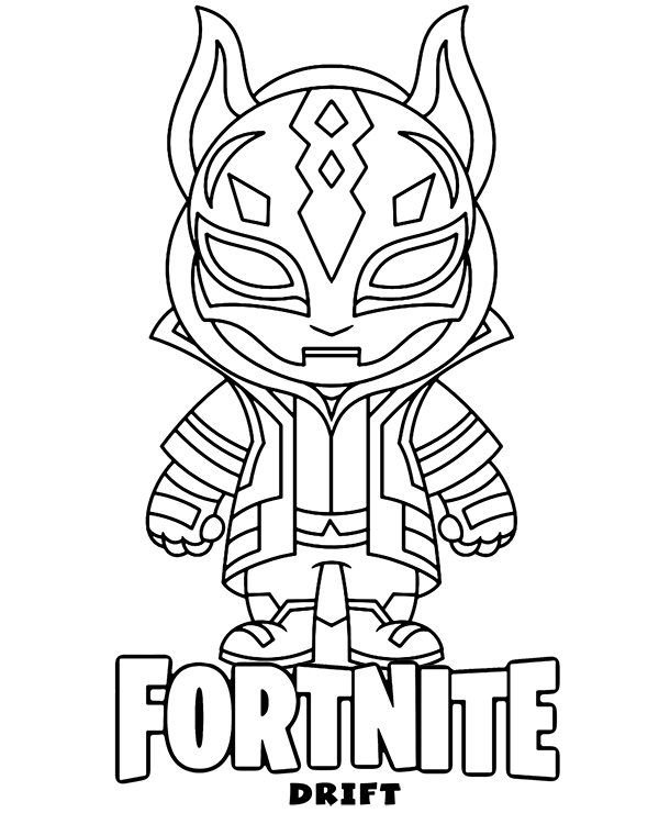 Pop Fortnite coloring page Drift