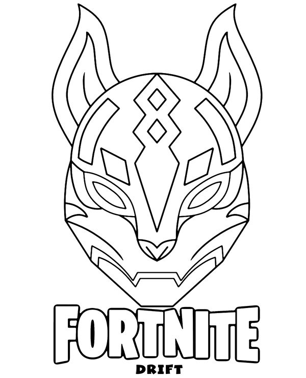 Fortnite coloring page with Drift mask