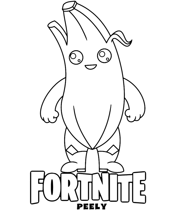 Peely figure Fortnite coloring page