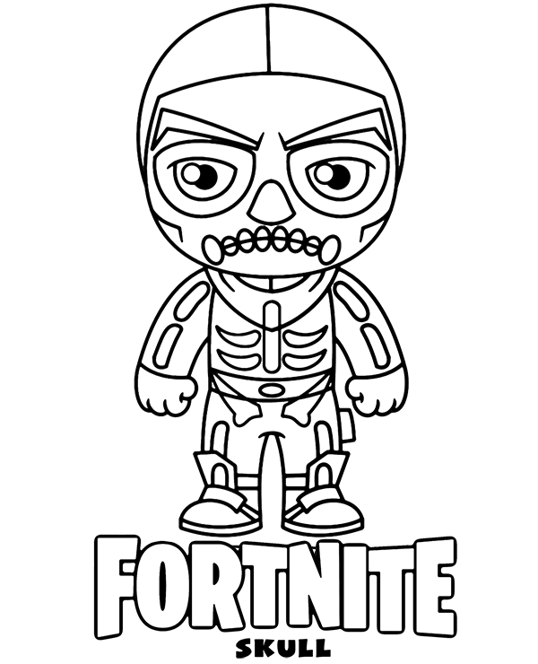 High Quality Coloring Page Skull Skin Battle Royale Fortnite