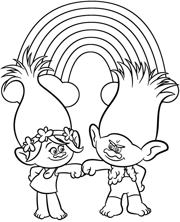 Poppy And Branch Trolls Coloring Pages 4340