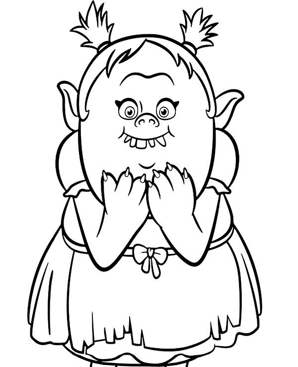 Big Bridget from Trolls coloring sheet