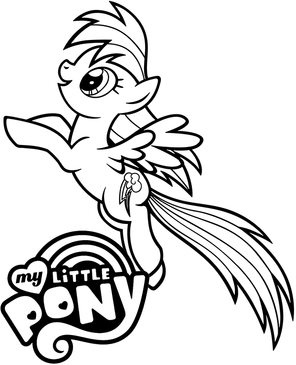 high quality rainbow dash coloring page for girls