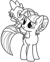 Dragon Spike and a pony coloring picture