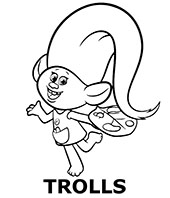 Trolls movie character to color