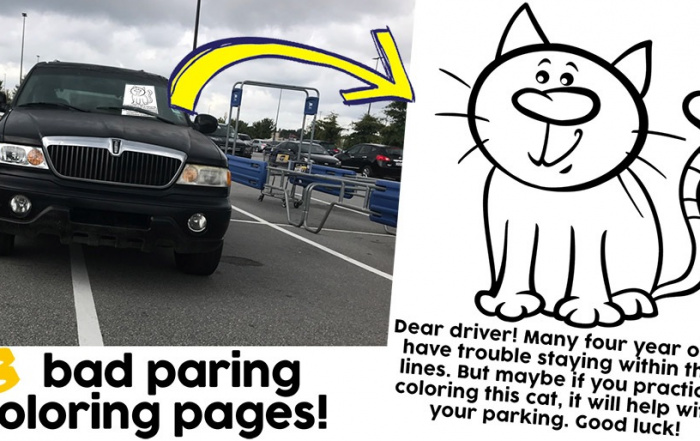 Funny bad parking coloring pages