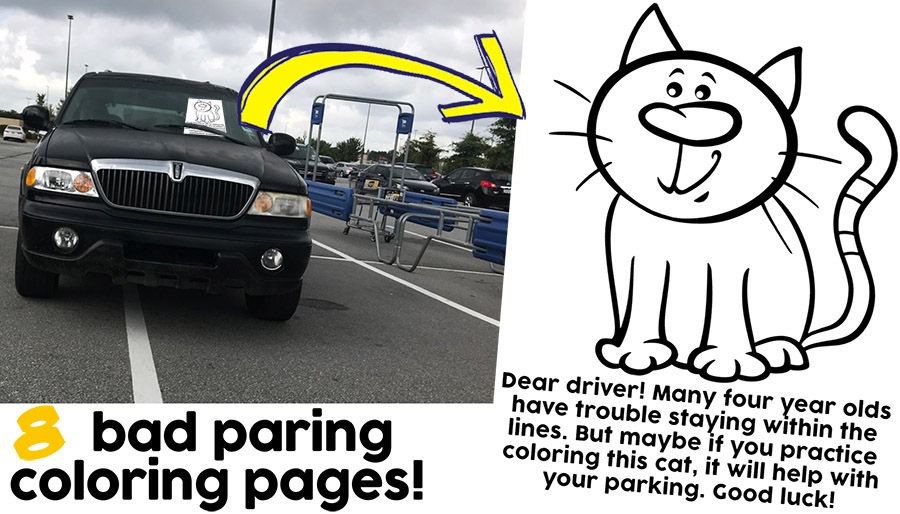 Funny bad parking coloring pages