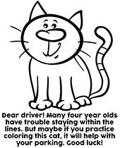 Many four year olds cat coloring page