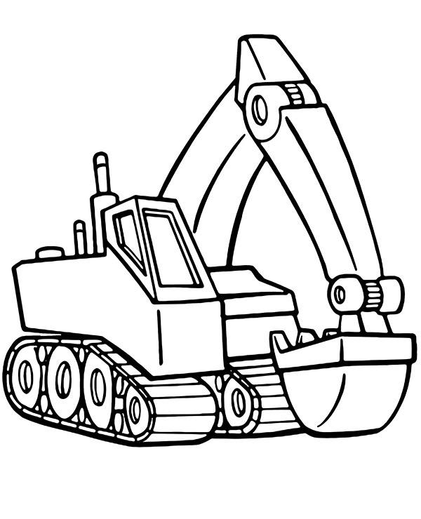 Free excavator coloring page