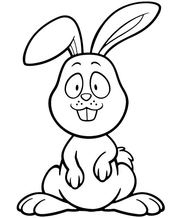 Funny rabbit coloring page to print