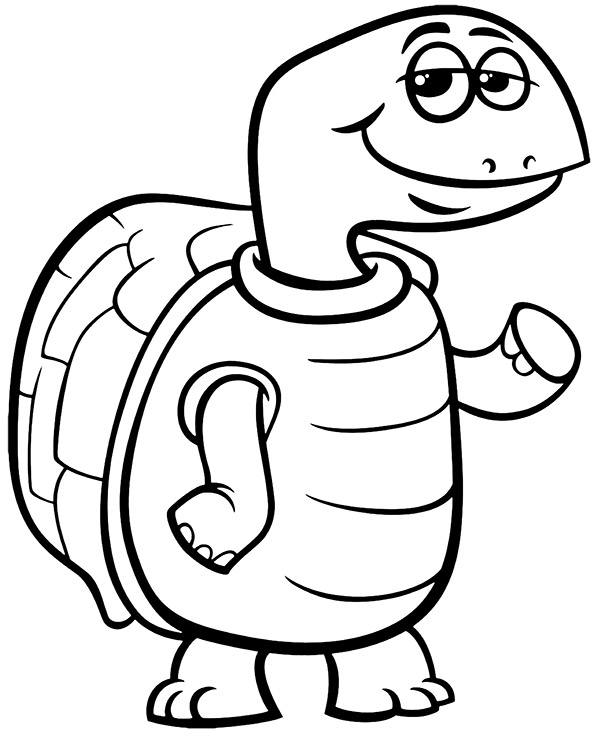 Funny turtle coloring page