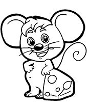 Little mouse coloring page for kids