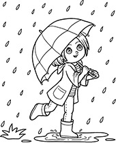 Rainy day coloring page