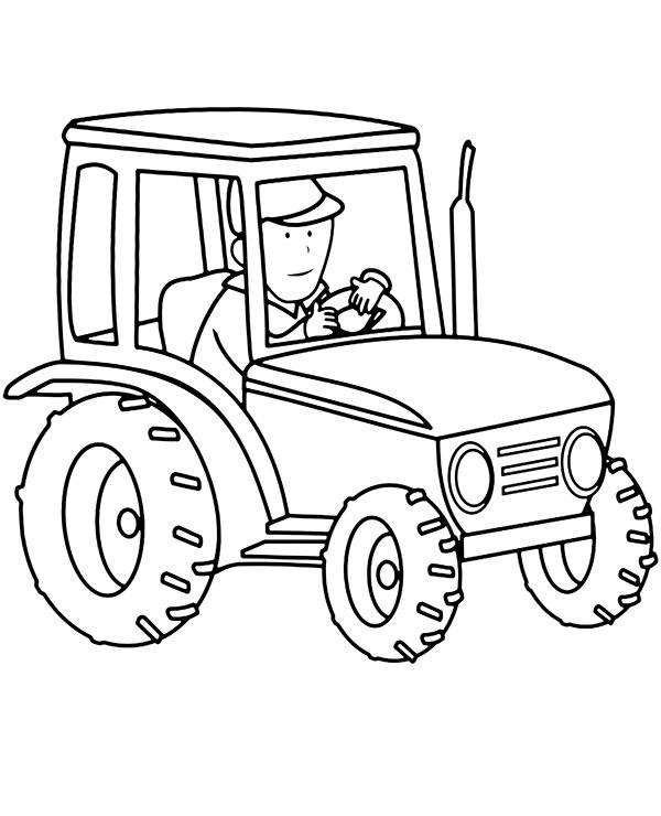 Printable tractor coloring page