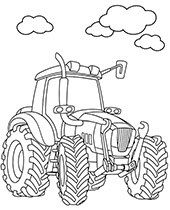 Tractor coloring sheet for boys