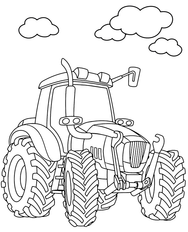 Tractor coloring page for boys
