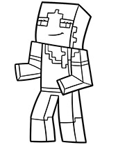Alex from Minecraft coloring picture